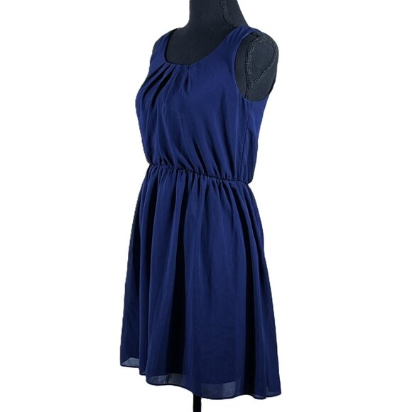 Navy Blue Fit & Flare Dress by "By & By", Extra Small - Picture 2 of 5